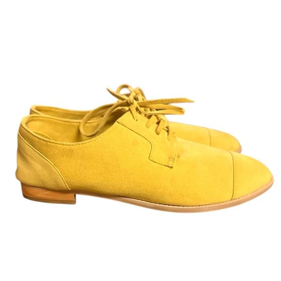 Bhava Yellow Vegan Suede Oxford Jazz Shoes, size 10 - Picture 3 of 6